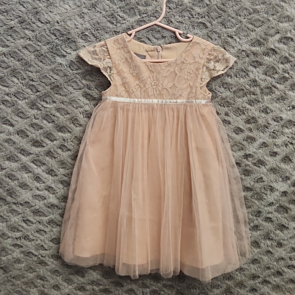 Anthropologie Jenny Yoo Flower Girl Dress / Natural Pageant Dress Size 4T Blush